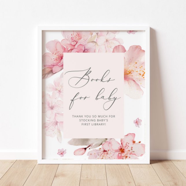 Elegante Kirschblütenbücher für Babyposter Poster (Von Creator hochgeladen)