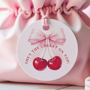 Elegante Kirsche auf der Hochzeits-Bridal-Shower Geschenkanhänger