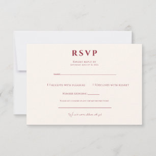 Elegante Kirsche-Vanille-Minimalistische Moderne H RSVP Karte
