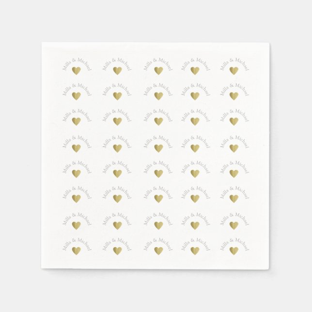 elegante, klare und einfache Liebe, weiß Serviette (Vorderseite)