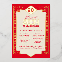 Elegante Klasse 2004 20 Jahre High School Wiederse Folieneinladung