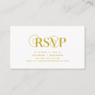 Elegante Klasse, Gelbes Gold-Script, UAWG Response Begleitkarte