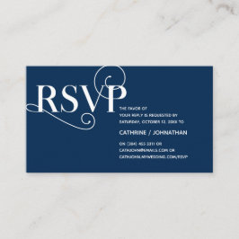 Elegante Klasse, Navy Blue Script, UAWG Response Begleitkarte