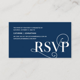 Elegante Klasse, Navy Blue Script, UAWG Response Begleitkarte