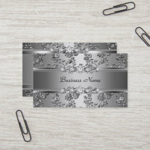Elegante klassige silbergeprägte Diamantabbildung Visitenkarte