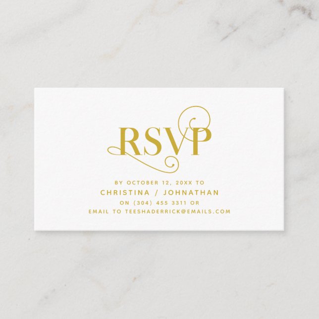 Elegante Klassik, Gold Script, UAWG Response Begleitkarte (Vorderseite)