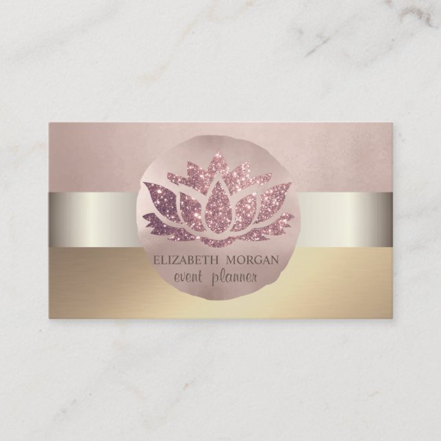 Elegante Klassik modern,Glitzer Lotus,Rose Gold Visitenkarte (Vorderseite)