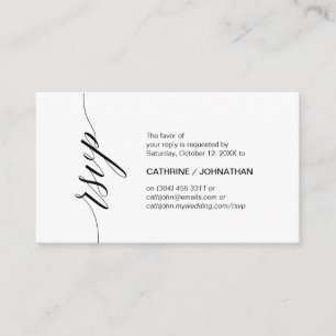 Elegante Klassik, Schwarzes Script, Party UAWG Begleitkarte