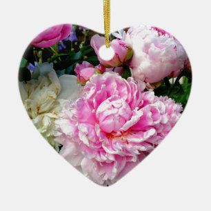 Elegante, klassisch rosa, weiße Blütenbäume Keramikornament