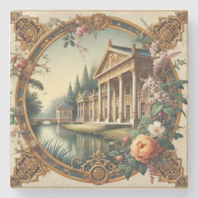 Elegante klassische Ästhetik - Zeitlose Schönheit  Steinuntersetzer (Vorderseite)