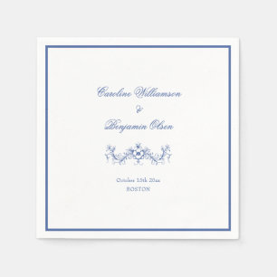Elegante klassische blaue französische Landhochzei Serviette