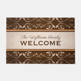 Elegante klassische blühen Brown-Beige-Monogramm Fußmatte