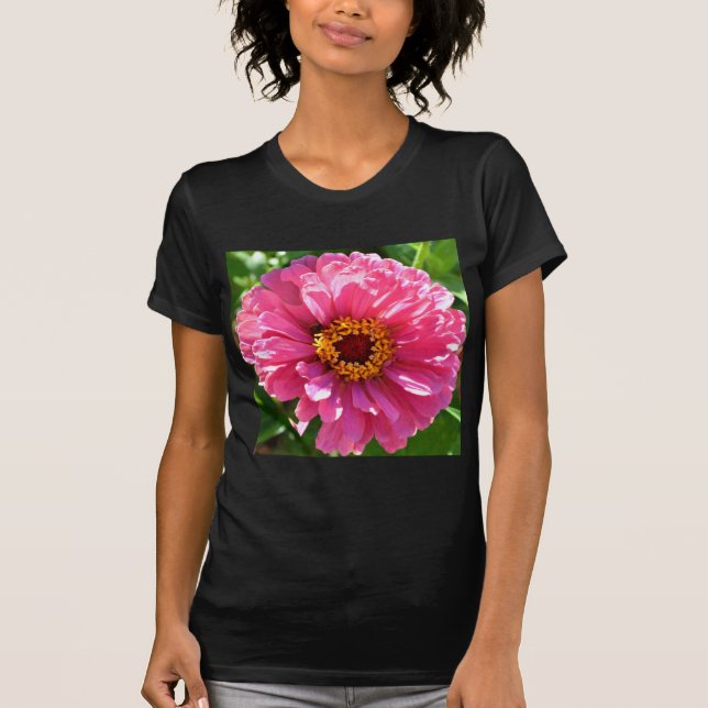 Elegante klassische Blume mit rosa Blumen T-Shirt (Vorderseite)