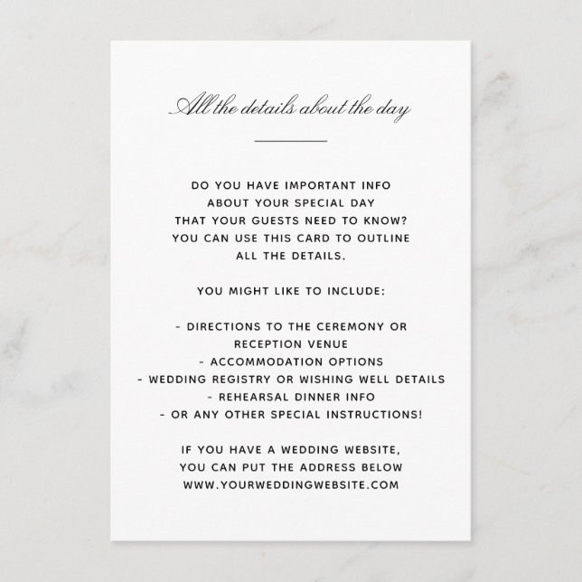 Elegante klassische Details Begleitkarte (Vorderseite)