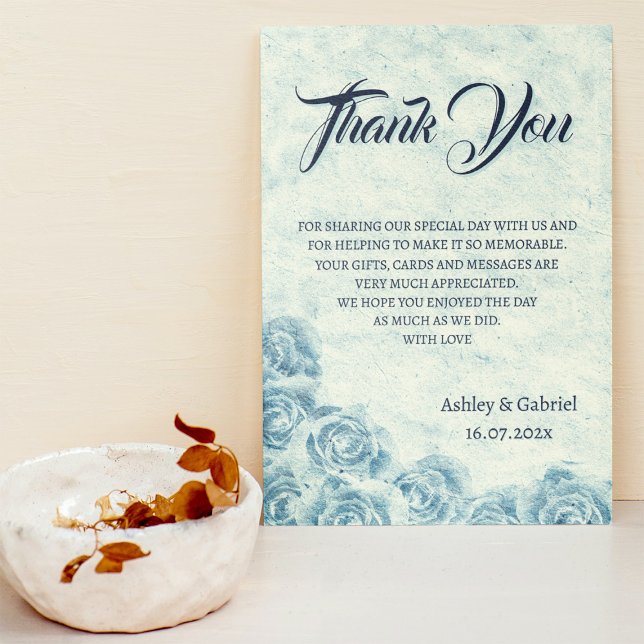 Elegante klassische florale rustikale Hochzeit Vie Dankeskarte (Von Creator hochgeladen)
