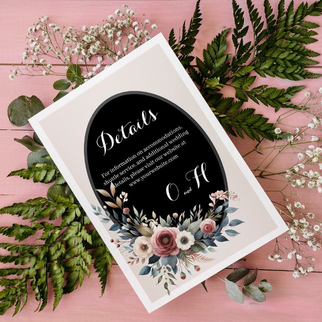 Elegante klassische florale rustikale Hochzeiten D Begleitkarte (Von Creator hochgeladen)