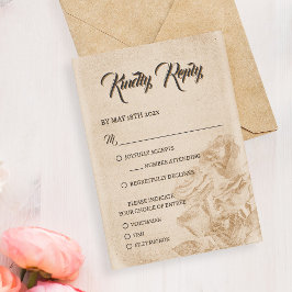 Elegante klassische, florale rustikale Hochzeitrea RSVP Karte