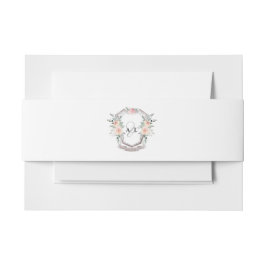 Elegante klassische formale Monogramm-Blumenhochze Einladungsbanderole