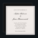Elegante klassische formale Schwarz-Rahmen-Skripte Einladung<br><div class="desc">Elegante,  formale und elegante Hochzeitsvorlage mit Kalligraphie-Schriftzeichen für die Namen des Paares,  cremeweißer Hintergrund,  eleganter Rahmen auf der Vorderseite und schwarzer Backer. Passen Sie es mit Ihren eigenen Hochzeitsinformationen an.</div>