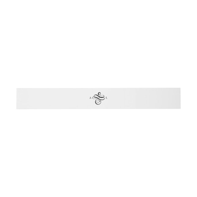 Elegante klassische formale Skriptmonogramm-Hochze Einladungsbanderole (Flach)