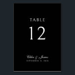 Elegante klassische formelle schwarze Namen Hochze Tischnummer<br><div class="desc">Elegante Classic Formal Black Names Wedding Tischnummer Cards</div>