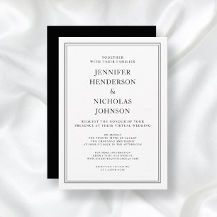Elegante klassische formelle schwarze weiße virtue einladung