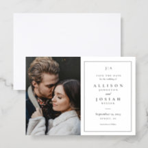Elegante klassische Foto-Hochzeit Save the Date