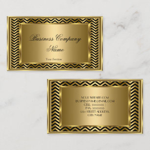 Elegante Klassische Gold-Schwarze Rahmen Chevron S Visitenkarte
