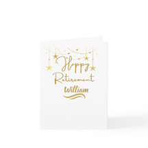 Elegante klassische Gold Script Happy Rentirement