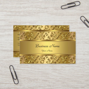 Elegante klassische goldene Damast-Prägung Visitenkarte