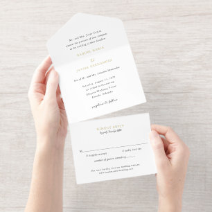 Elegante klassische Hochzeit All-in-One-Einladung