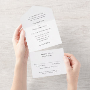 Elegante klassische Hochzeit All In One Einladung