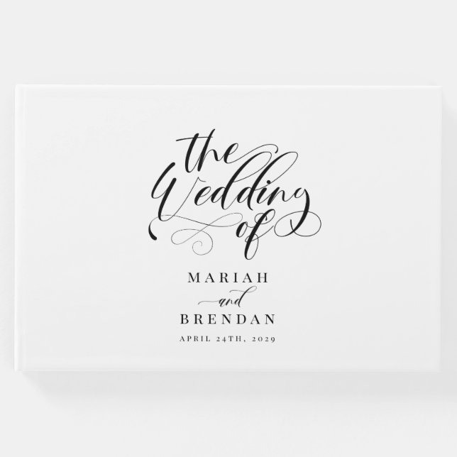 Elegante klassische Hochzeit Gästebuch (Vorderseite)
