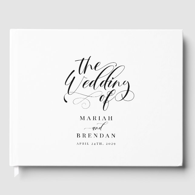 Elegante klassische Hochzeit Gästebuch (Vorderseite)
