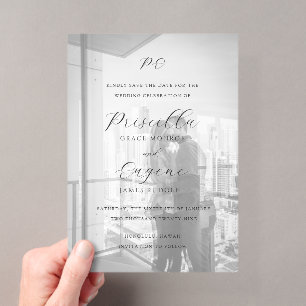 Elegante klassische Hochzeit - Save-the-Date-Foto Acryleinladungen