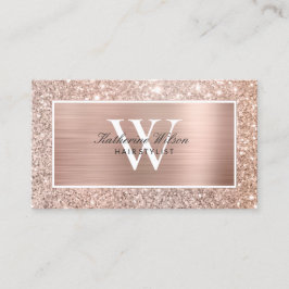 Elegante klassische Imitate Rose Gold Glitzer Meta Visitenkarte