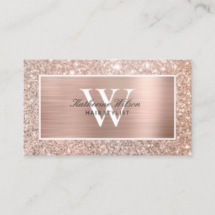 Elegante klassische Imitate Rose Gold Glitzer Meta Visitenkarte