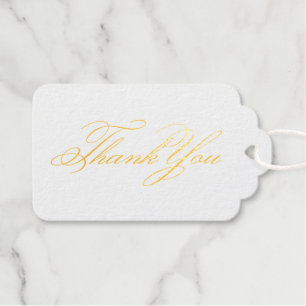 Elegante klassische Kalligrafie Dankeschön Geschenkanhänger