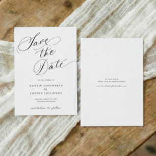 Elegante klassische Kalligrafie Formale Hochzeit Save The Date