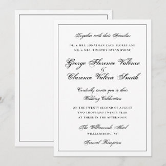 Elegante klassische Kalligrafie-Schrift Hochzeit Einladung