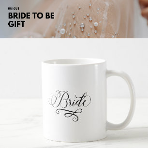 Elegante klassische Kalligraphie Bride Black and W Kaffeetasse