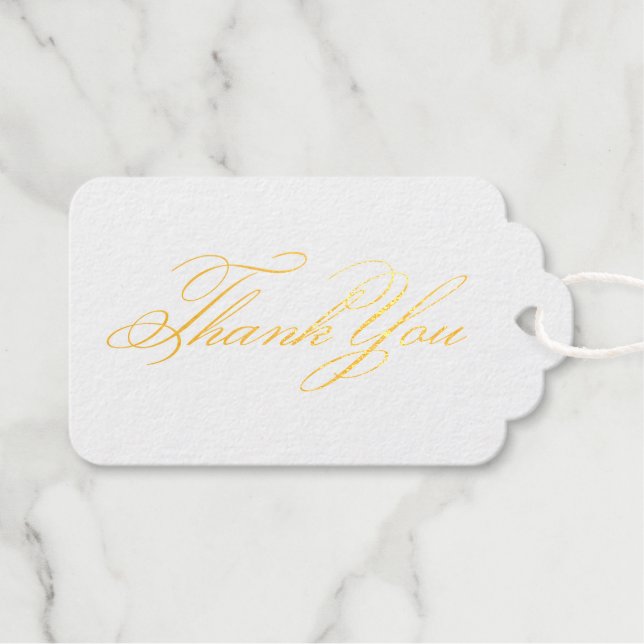 Elegante klassische Kalligraphie Vielen Dank Geschenkanhänger (Vorderseite (Horizontal))