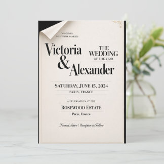 Elegante klassische königliche Hochzeitseinladung  Einladung