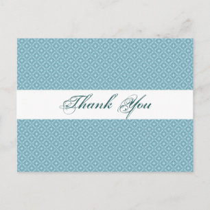 Elegante, klassische königsblaue Hochzeit Danke Postkarte