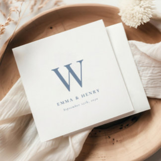 Elegante klassische letzte Namensinitiale Hochzeit Serviette