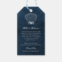 Elegante klassische Marine Seashell Beach Wedding  Geschenkanhänger