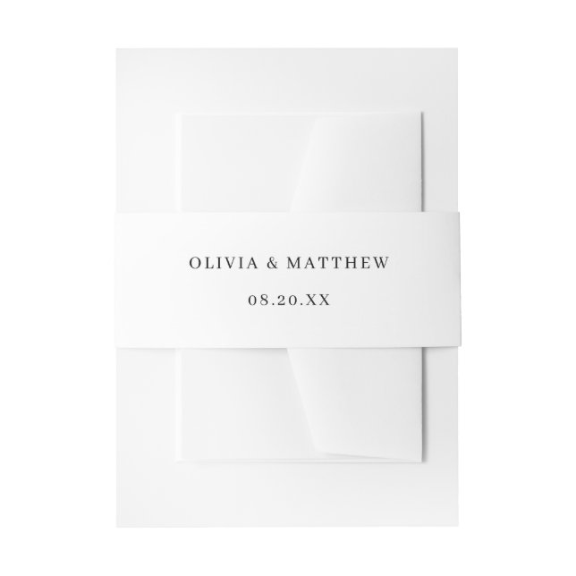 Elegante, klassische Minimalistische Hochzeit Einladungsbanderole (Vorderseite Beispiel)