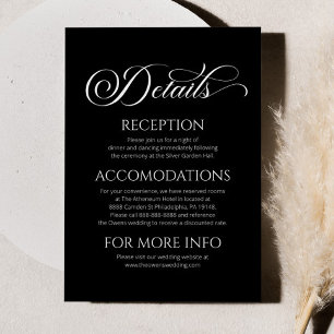 Elegante klassische Minimalistische Hochzeitdetail Begleitkarte