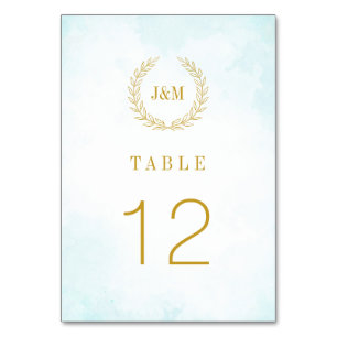 Elegante klassische Minimalistische Monogramm Türk Tischnummer