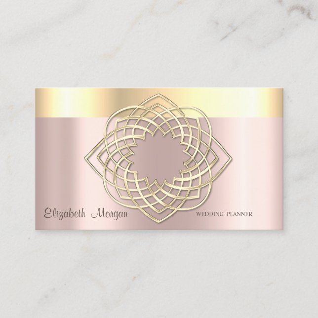 Elegante klassische Moderne,Imitate Gold Border Ro Visitenkarte (Vorderseite)